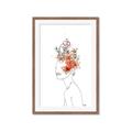 Picture of Orange Floral Figurative _GroupedProduct_Rectangle_Portrait_Framed_Matted_