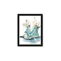 Picture of Teal Shoe Garden  _GroupedProduct_Rectangle_Portrait_Framed_Matted_