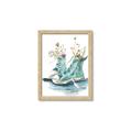 Picture of Teal Shoe Garden  _GroupedProduct_Rectangle_Portrait_Framed_Matted_