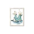 Picture of Teal Shoe Garden  _GroupedProduct_Rectangle_Portrait_Framed_Matted_