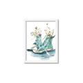 Picture of Teal Shoe Garden  _GroupedProduct_Rectangle_Portrait_Framed_Matted_