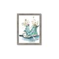 Picture of Teal Shoe Garden  _GroupedProduct_Rectangle_Portrait_Framed_Matted_
