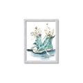 Picture of Teal Shoe Garden  _GroupedProduct_Rectangle_Portrait_Framed_Matted_