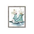 Picture of Teal Shoe Garden  _GroupedProduct_Rectangle_Portrait_Framed_Matted_