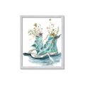 Picture of Teal Shoe Garden  _GroupedProduct_Rectangle_Portrait_Framed_Matted_