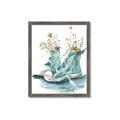 Picture of Teal Shoe Garden  _GroupedProduct_Rectangle_Portrait_Framed_Matted_