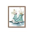 Picture of Teal Shoe Garden  _GroupedProduct_Rectangle_Portrait_Framed_Matted_