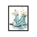Picture of Teal Shoe Garden  _GroupedProduct_Rectangle_Portrait_Framed_Matted_