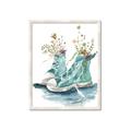 Picture of Teal Shoe Garden  _GroupedProduct_Rectangle_Portrait_Framed_Matted_