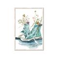 Picture of Teal Shoe Garden  _GroupedProduct_Rectangle_Portrait_Framed_Matted_