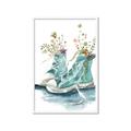 Picture of Teal Shoe Garden  _GroupedProduct_Rectangle_Portrait_Framed_Matted_