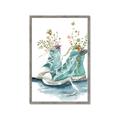 Picture of Teal Shoe Garden  _GroupedProduct_Rectangle_Portrait_Framed_Matted_