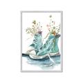 Picture of Teal Shoe Garden  _GroupedProduct_Rectangle_Portrait_Framed_Matted_