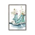 Picture of Teal Shoe Garden  _GroupedProduct_Rectangle_Portrait_Framed_Matted_