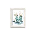 Picture of Teal Shoe Garden  _GroupedProduct_Rectangle_Portrait_Framed_Matted_