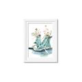 Picture of Teal Shoe Garden  _GroupedProduct_Rectangle_Portrait_Framed_Matted_
