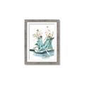 Picture of Teal Shoe Garden  _GroupedProduct_Rectangle_Portrait_Framed_Matted_