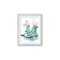 Picture of Teal Shoe Garden  _GroupedProduct_Rectangle_Portrait_Framed_Matted_