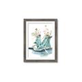 Picture of Teal Shoe Garden  _GroupedProduct_Rectangle_Portrait_Framed_Matted_