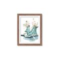Picture of Teal Shoe Garden  _GroupedProduct_Rectangle_Portrait_Framed_Matted_