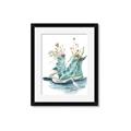 Picture of Teal Shoe Garden  _GroupedProduct_Rectangle_Portrait_Framed_Matted_