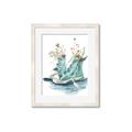 Picture of Teal Shoe Garden  _GroupedProduct_Rectangle_Portrait_Framed_Matted_