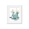 Picture of Teal Shoe Garden  _GroupedProduct_Rectangle_Portrait_Framed_Matted_