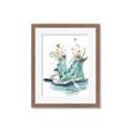 Picture of Teal Shoe Garden  _GroupedProduct_Rectangle_Portrait_Framed_Matted_