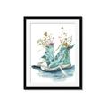 Picture of Teal Shoe Garden  _GroupedProduct_Rectangle_Portrait_Framed_Matted_