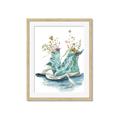 Picture of Teal Shoe Garden  _GroupedProduct_Rectangle_Portrait_Framed_Matted_
