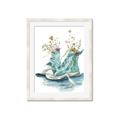 Picture of Teal Shoe Garden  _GroupedProduct_Rectangle_Portrait_Framed_Matted_