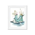 Picture of Teal Shoe Garden  _GroupedProduct_Rectangle_Portrait_Framed_Matted_