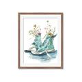 Picture of Teal Shoe Garden  _GroupedProduct_Rectangle_Portrait_Framed_Matted_