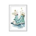 Picture of Teal Shoe Garden  _GroupedProduct_Rectangle_Portrait_Framed_Matted_