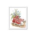 Picture of Red Shoe Garden  _GroupedProduct_Rectangle_Portrait_Framed_Matted_