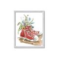 Picture of Red Shoe Garden  _GroupedProduct_Rectangle_Portrait_Framed_Matted_