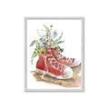 Picture of Red Shoe Garden  _GroupedProduct_Rectangle_Portrait_Framed_Matted_