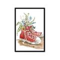 Picture of Red Shoe Garden  _GroupedProduct_Rectangle_Portrait_Framed_Matted_