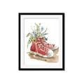 Picture of Red Shoe Garden  _GroupedProduct_Rectangle_Portrait_Framed_Matted_