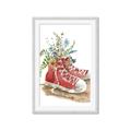 Picture of Red Shoe Garden  _GroupedProduct_Rectangle_Portrait_Framed_Matted_