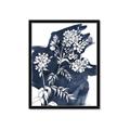 Picture of White fower on blue bkg _GroupedProduct_Rectangle_Portrait_Framed_Matted_