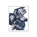 Picture of White fower on blue bkg _GroupedProduct_Rectangle_Portrait_Framed_Matted_