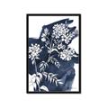 Picture of White fower on blue bkg _GroupedProduct_Rectangle_Portrait_Framed_Matted_