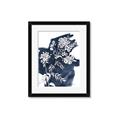 Picture of White fower on blue bkg _GroupedProduct_Rectangle_Portrait_Framed_Matted_