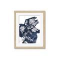Picture of White fower on blue bkg _GroupedProduct_Rectangle_Portrait_Framed_Matted_