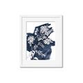Picture of White fower on blue bkg _GroupedProduct_Rectangle_Portrait_Framed_Matted_