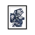 Picture of White fower on blue bkg _GroupedProduct_Rectangle_Portrait_Framed_Matted_