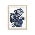 Picture of White fower on blue bkg _GroupedProduct_Rectangle_Portrait_Framed_Matted_