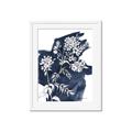 Picture of White fower on blue bkg _GroupedProduct_Rectangle_Portrait_Framed_Matted_