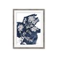Picture of White fower on blue bkg _GroupedProduct_Rectangle_Portrait_Framed_Matted_